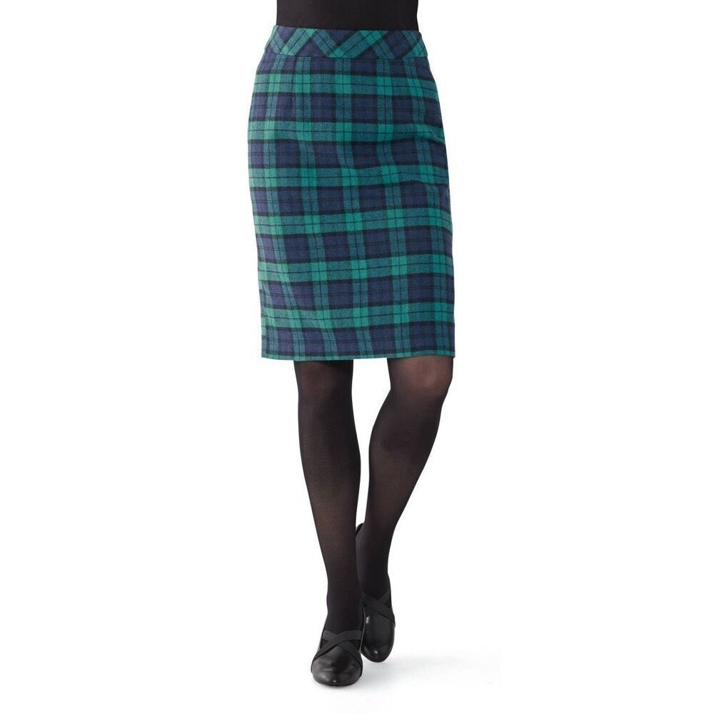 Tailored Wool Blend Skirt, Contour Waist Back Zip Back Vent 10P Chadwicks